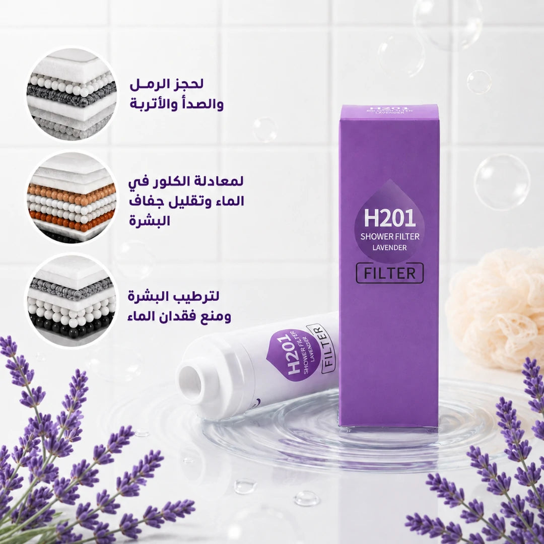 Lavender scented shower filter