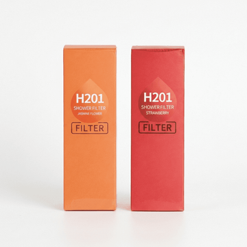 Two shower filter bundle with strawberry and jasmine scent